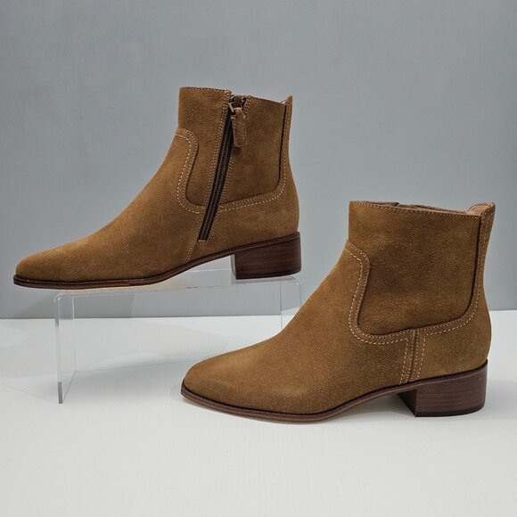 NEW Cole Haan Naia Ankle Bootie Womens 8 Golden Toffee Suede Western Cowgirl - Picture 2 of 14